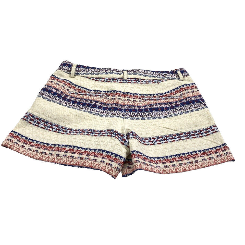 Katherine Barclay Woven Shorts Womens Size 8 Blue Red Beige Boho Festival Hippie - Picture 2 of 7